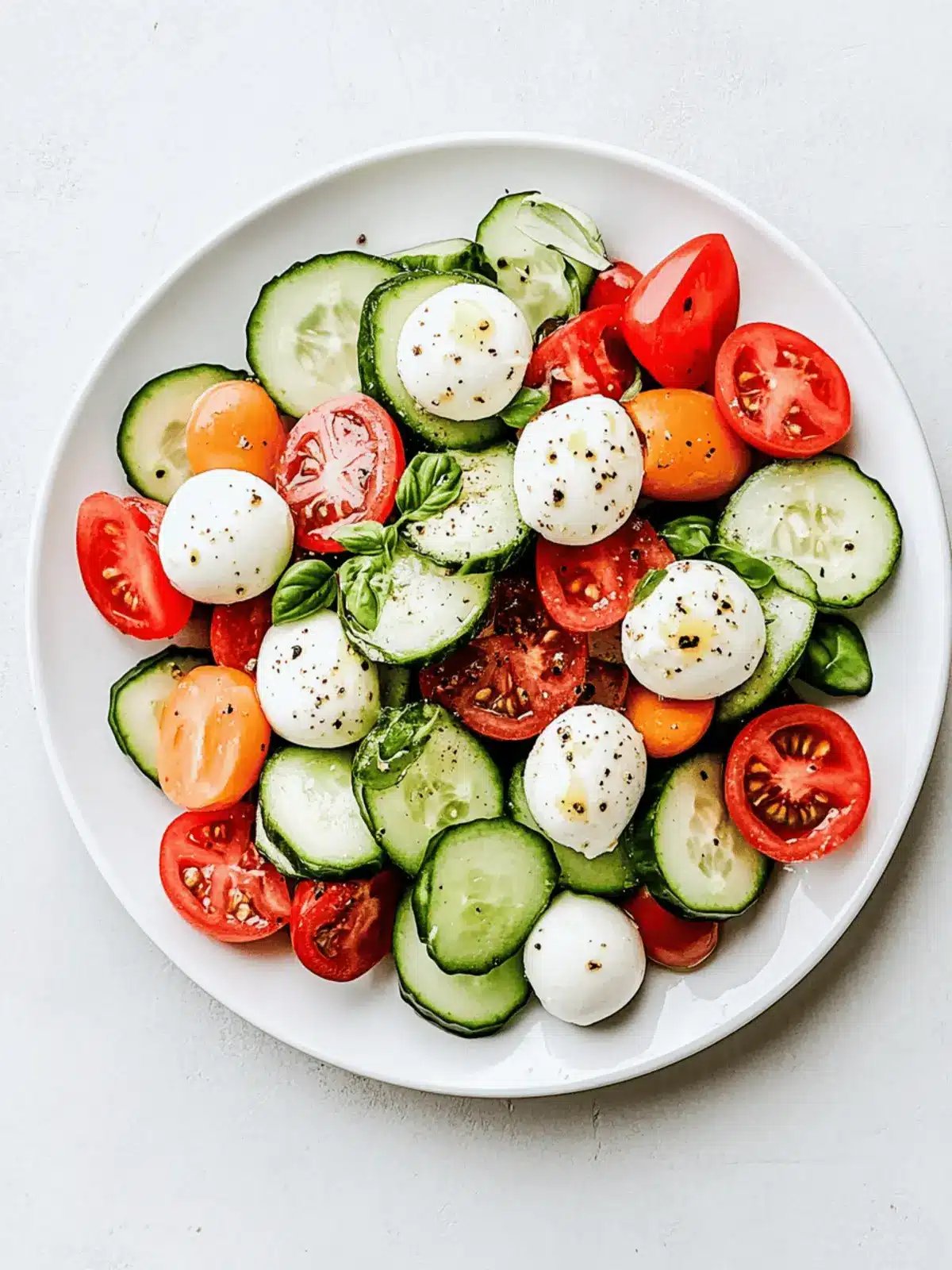 Fresh Cucumber Caprese Salad