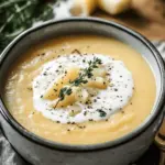 Creamy Cheddar Garlic Herb Potato Soup