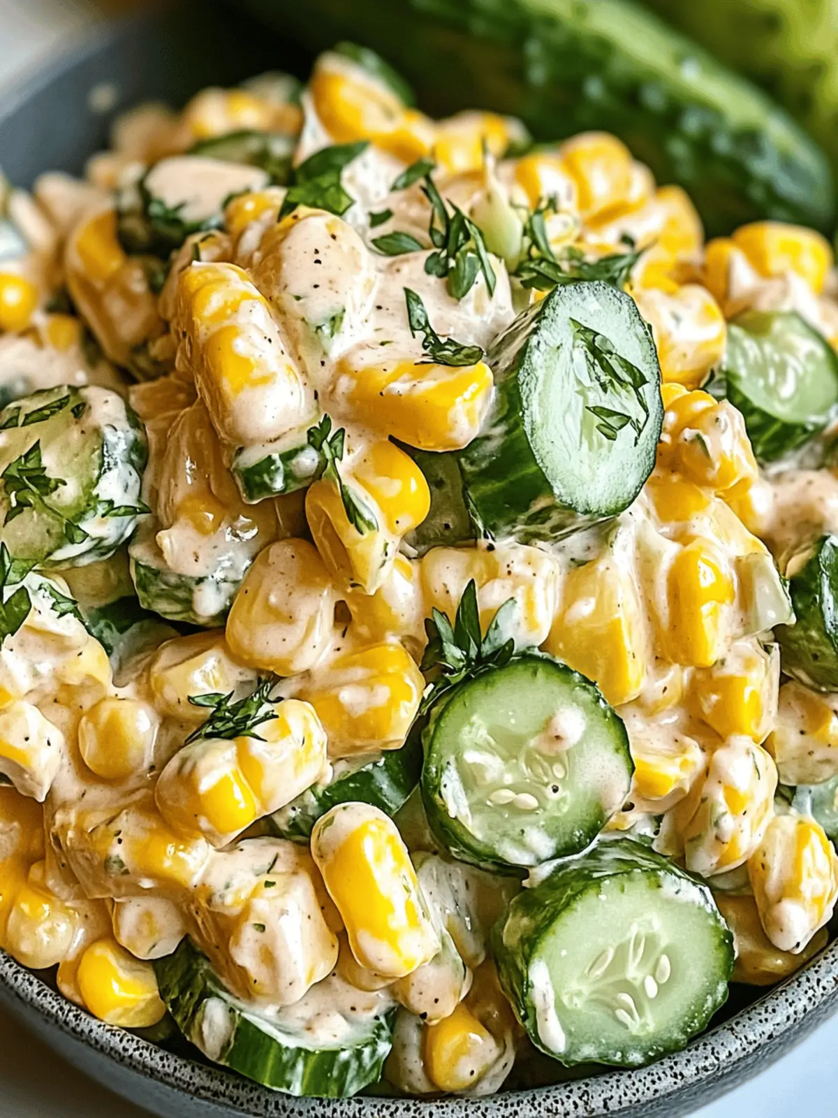 Street Corn Creamy Cucumber Salad