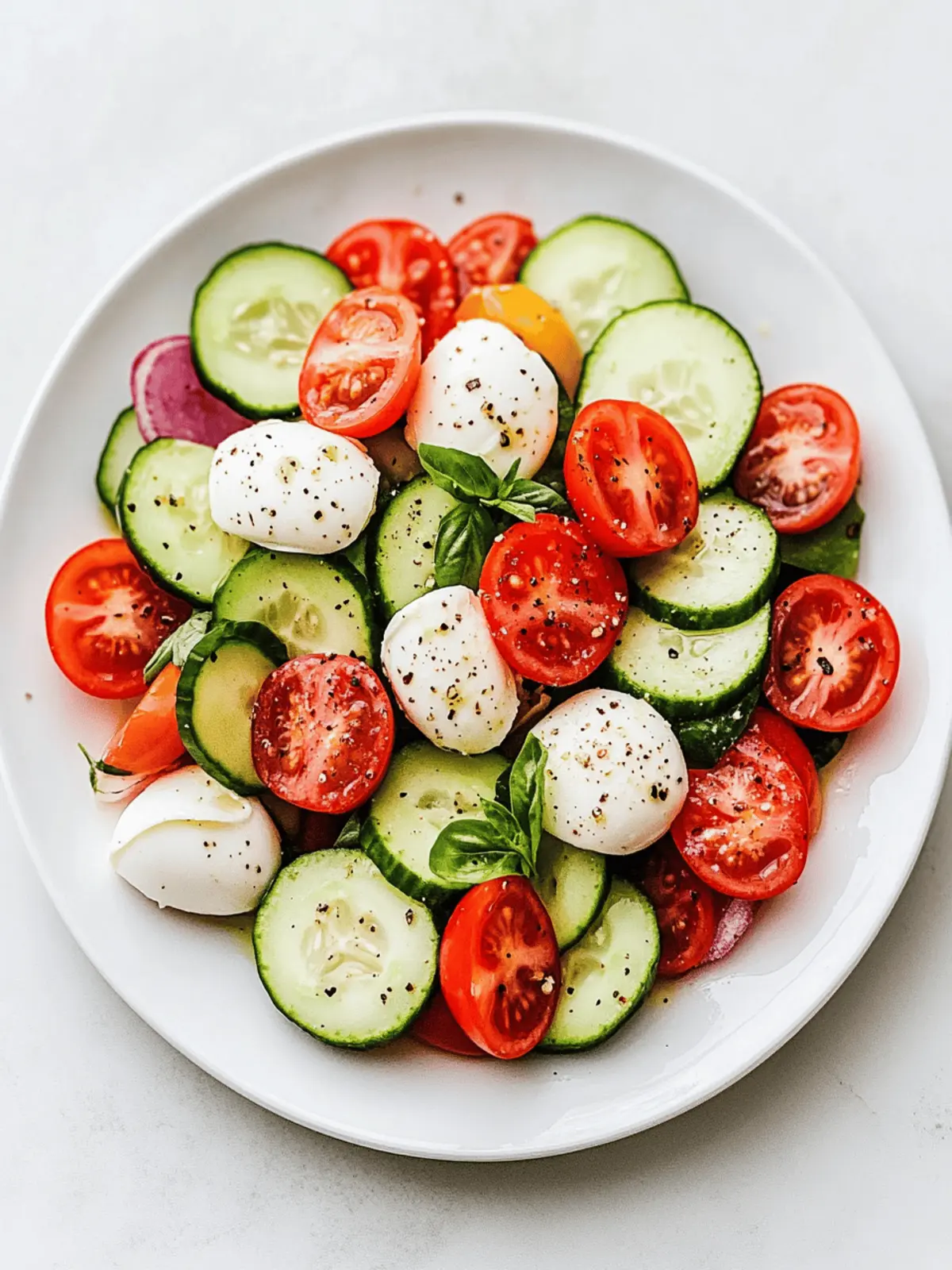 Fresh Cucumber Caprese Salad