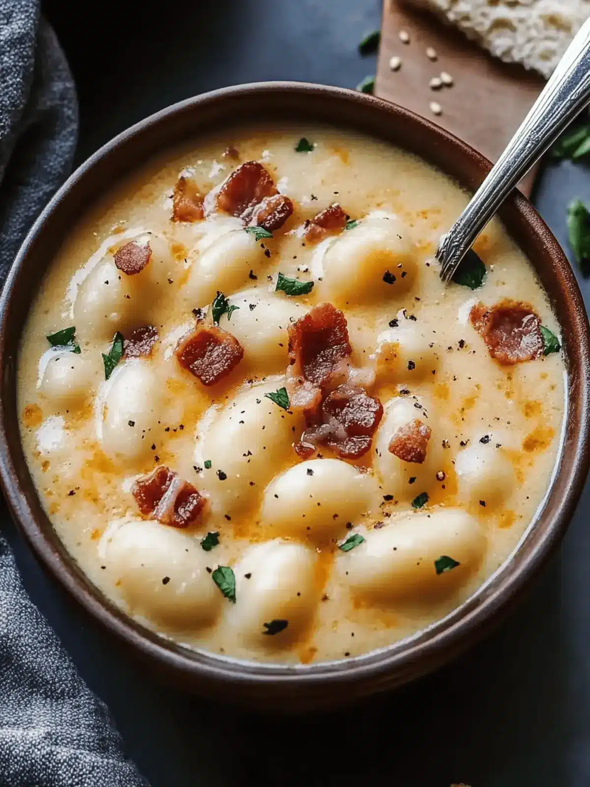 Bacon Cheddar Gnocchi Soup