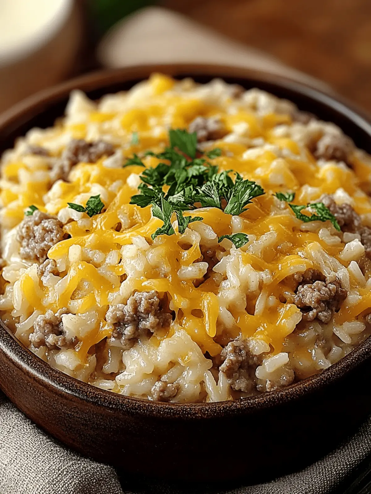 Cheesy Hamburger Rice Casserole