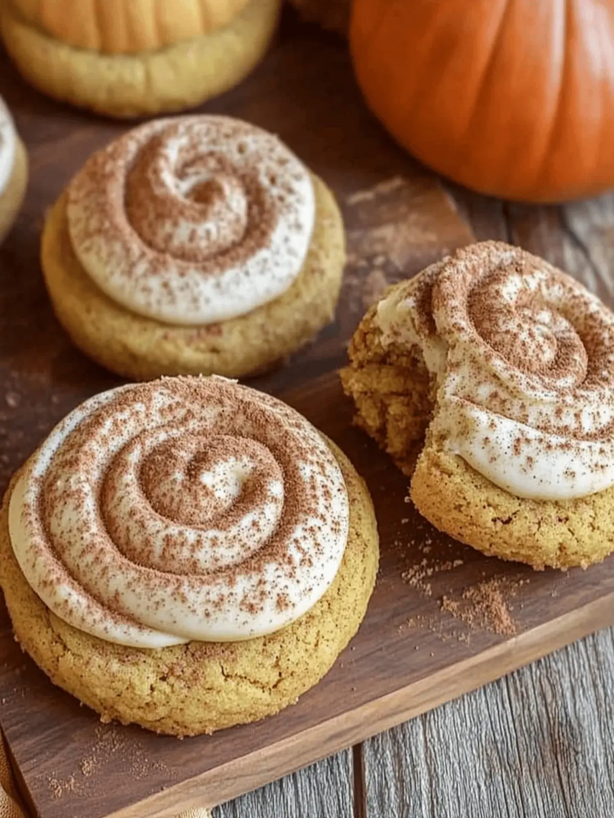 Soft Pumpkin Cookies with Cinnamon Frosting