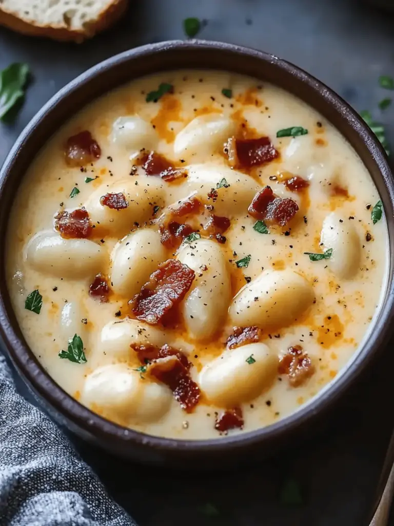 Bacon Cheddar Gnocchi Soup