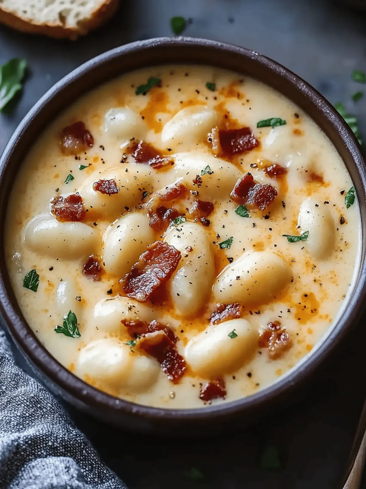 Bacon Cheddar Gnocchi Soup