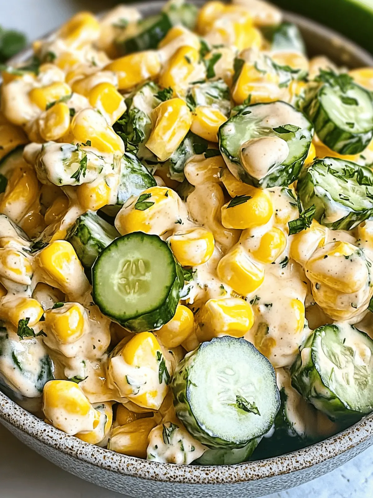 Street Corn Creamy Cucumber Salad