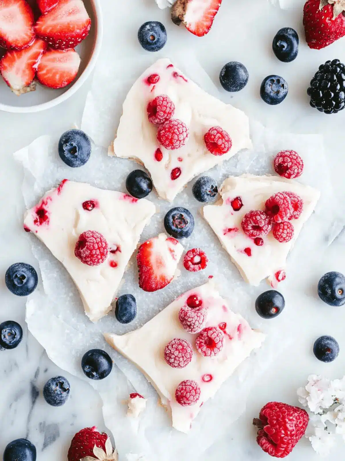Vegan Frozen Yogurt Bark with Berries