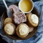 Blue Cornbread Muffins with Salty Honey Butter