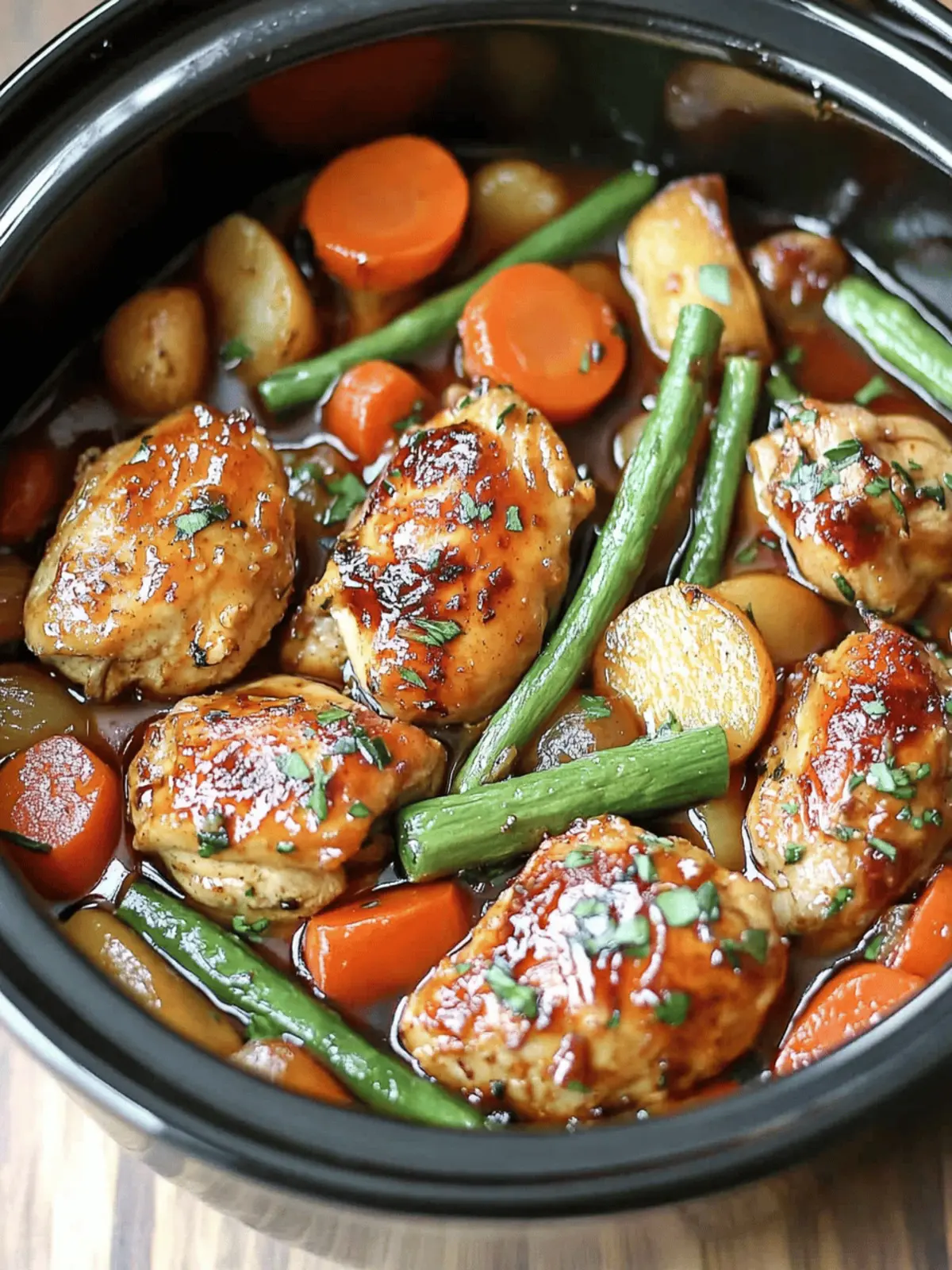 Slow Cooker Honey Garlic Chicken and Veggies