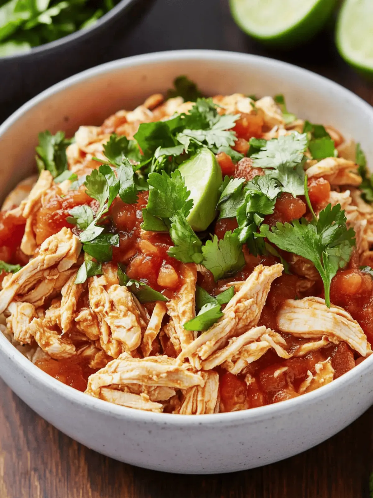 Crockpot Salsa Chicken Bowls