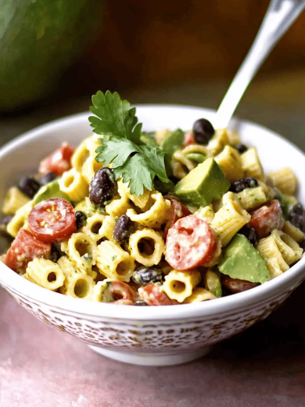 Pasta Salad with Avocado and Black Beans