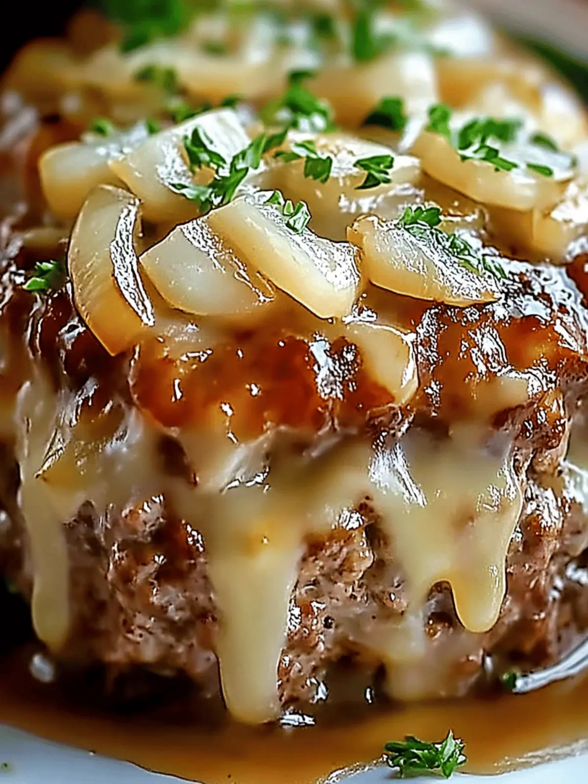 Crockpot French Onion Meatloaf