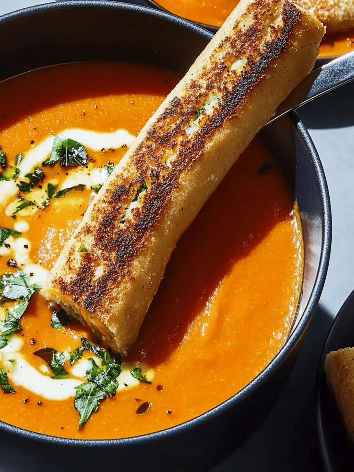 Cozy Pumpkin Tomato Soup with Grilled Swiss Cheese Sticks 3 Pumpkin Tomato Soup With Grilled Swiss Cheese Sticks