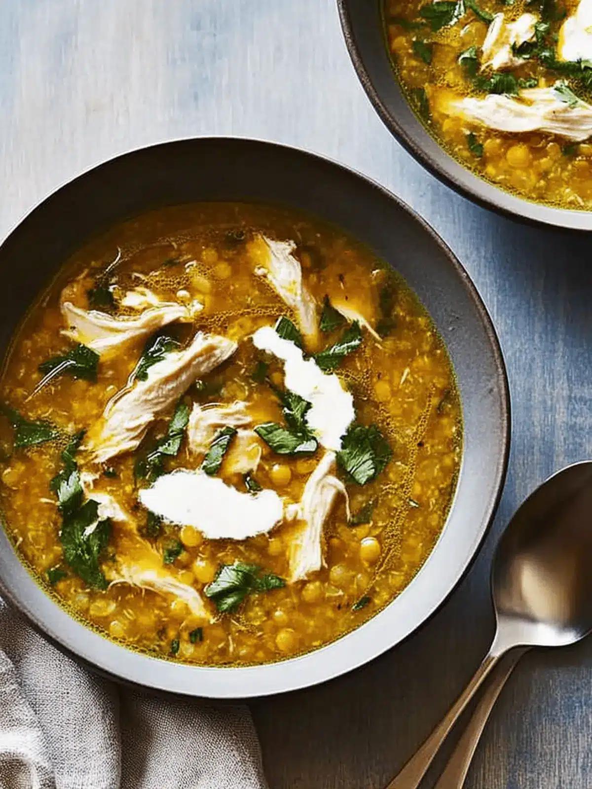 Chicken and Red Lentil Soup With Lemony Yogurt