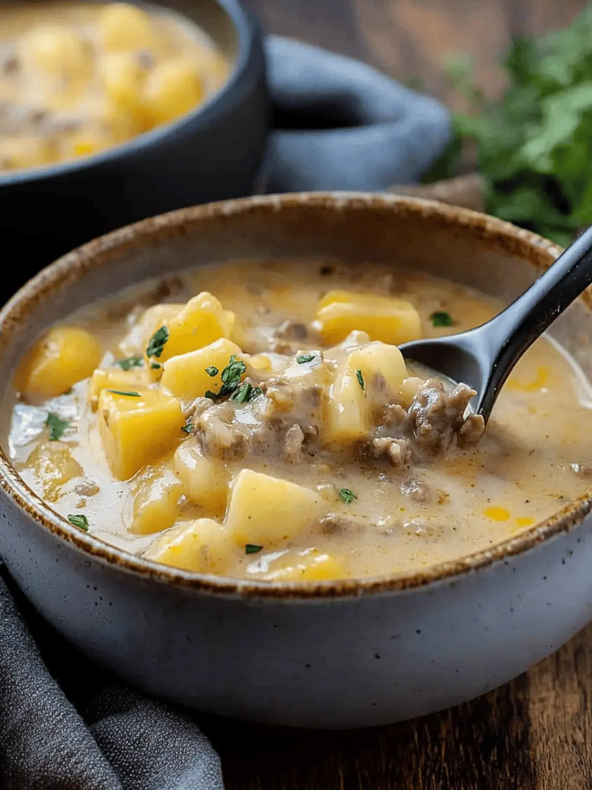 Cheesy Beef and Potato Soup