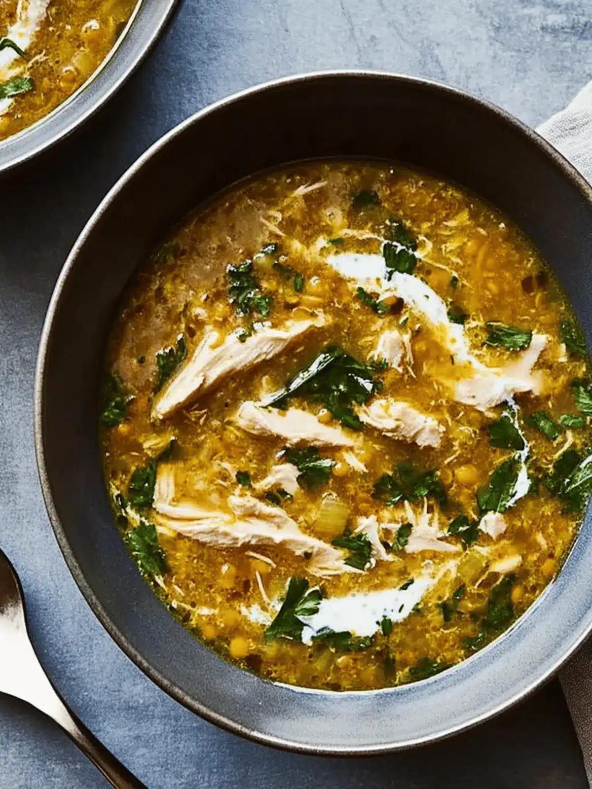 Chicken and Red Lentil Soup With Lemony Yogurt