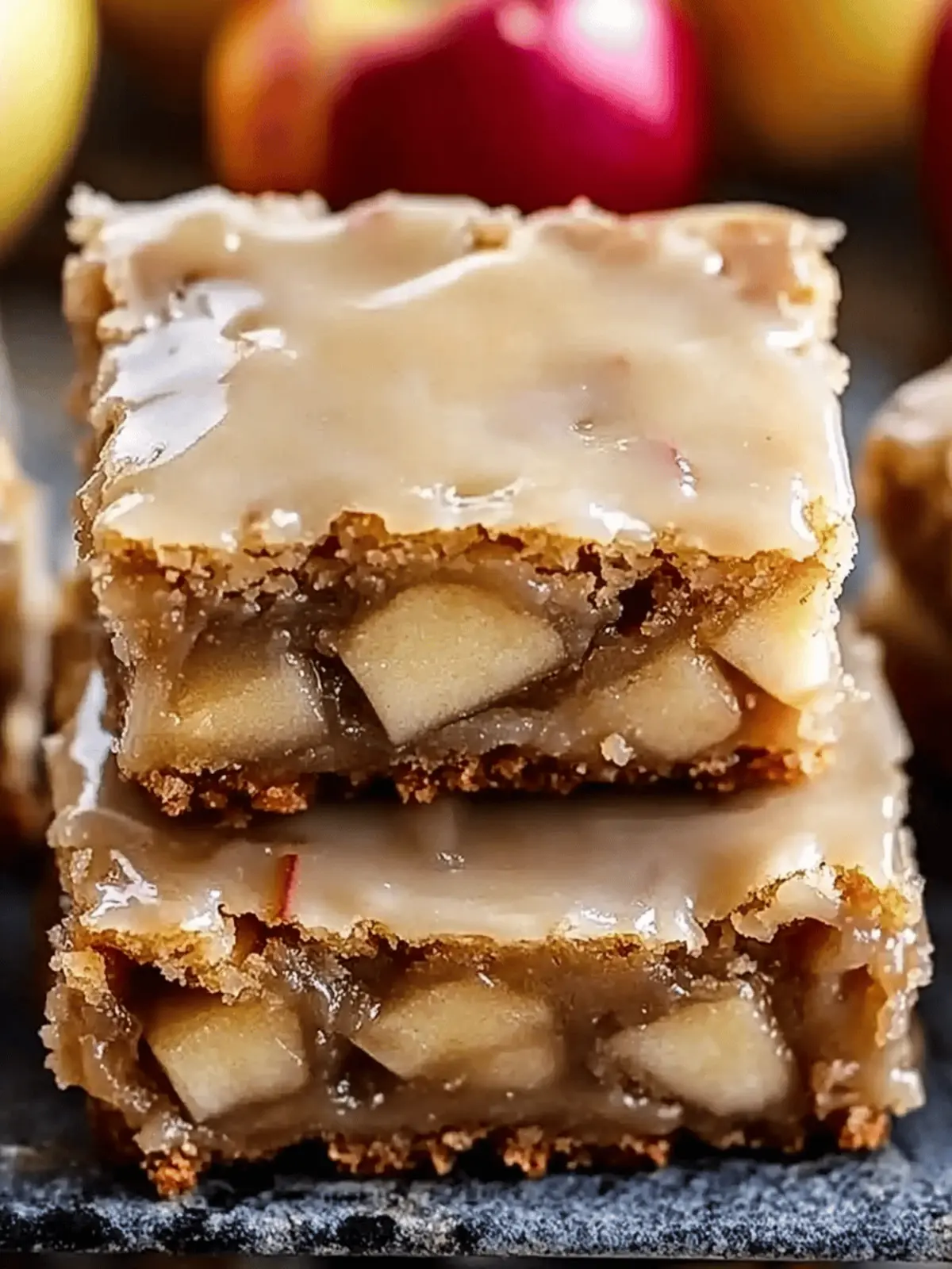 Maple Glazed Apple Blondies