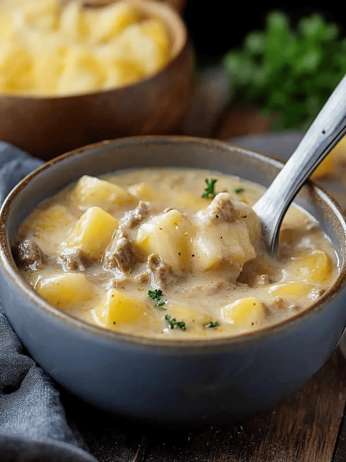 Cheesy Beef and Potato Soup