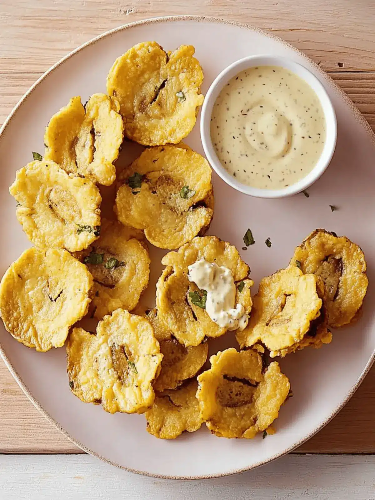 Air Fryer Tostones with Creamy Mojo Dipping Sauce