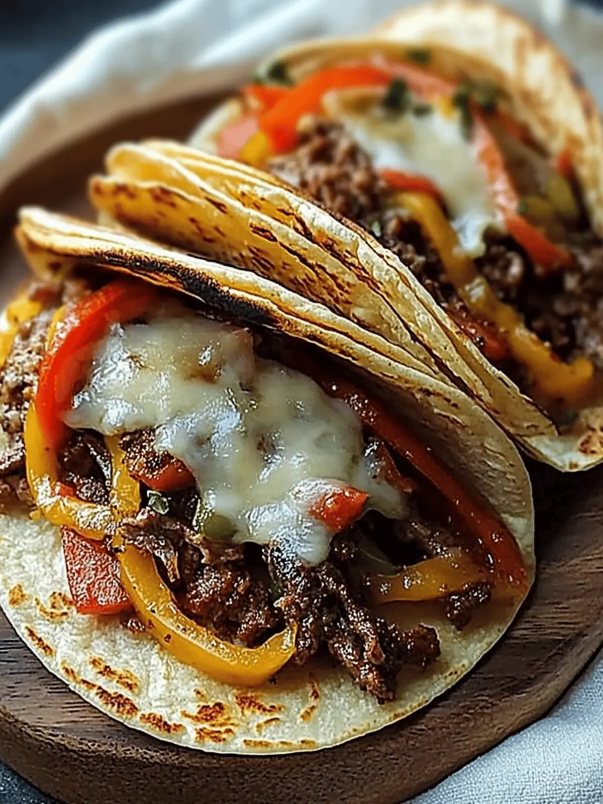 Philly Cheesesteak Smash Burger Tacos