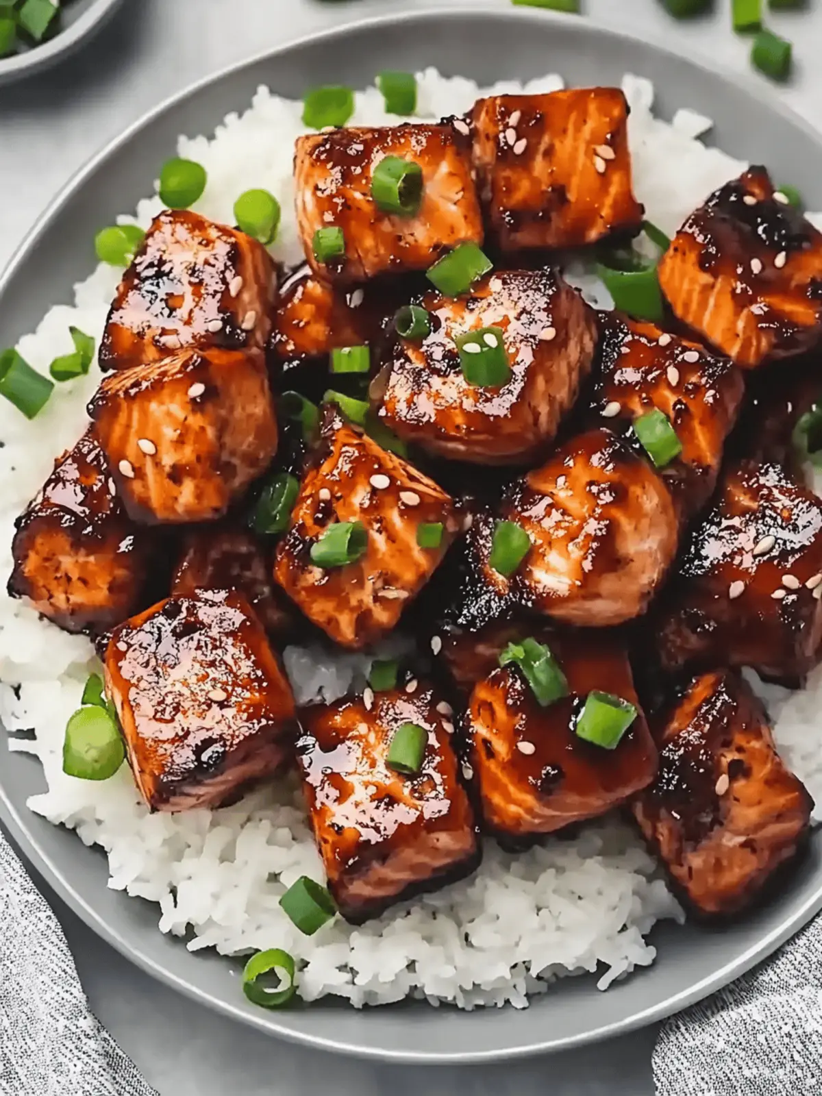 Honey Garlic Salmon Bites