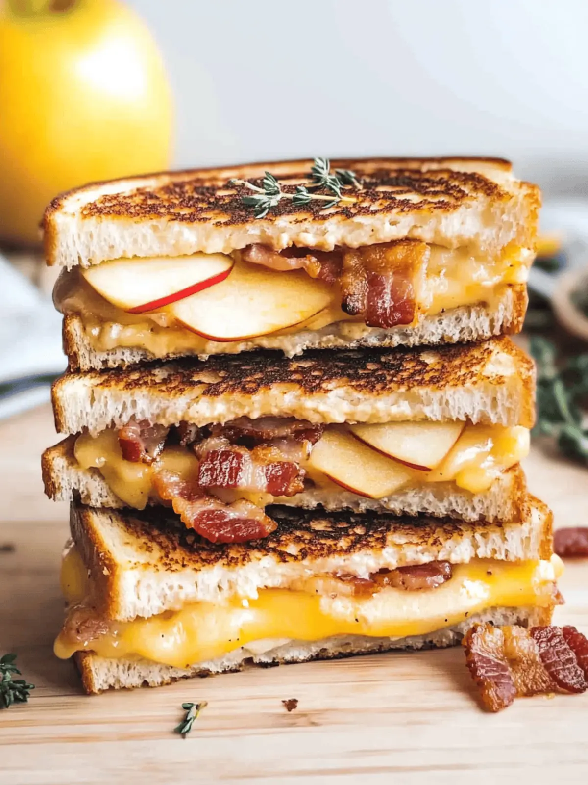 Apple Bacon and Cheddar Grilled Cheese