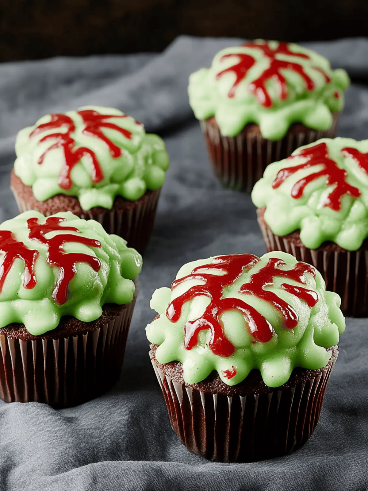 Zombie Brain Cupcakes