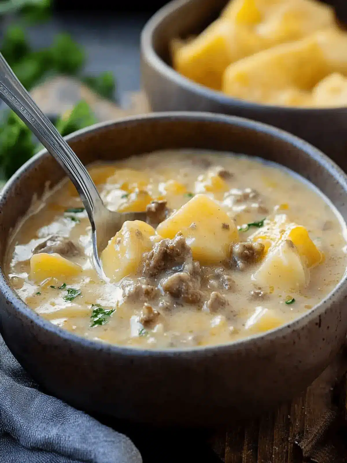 Cheesy Beef and Potato Soup
