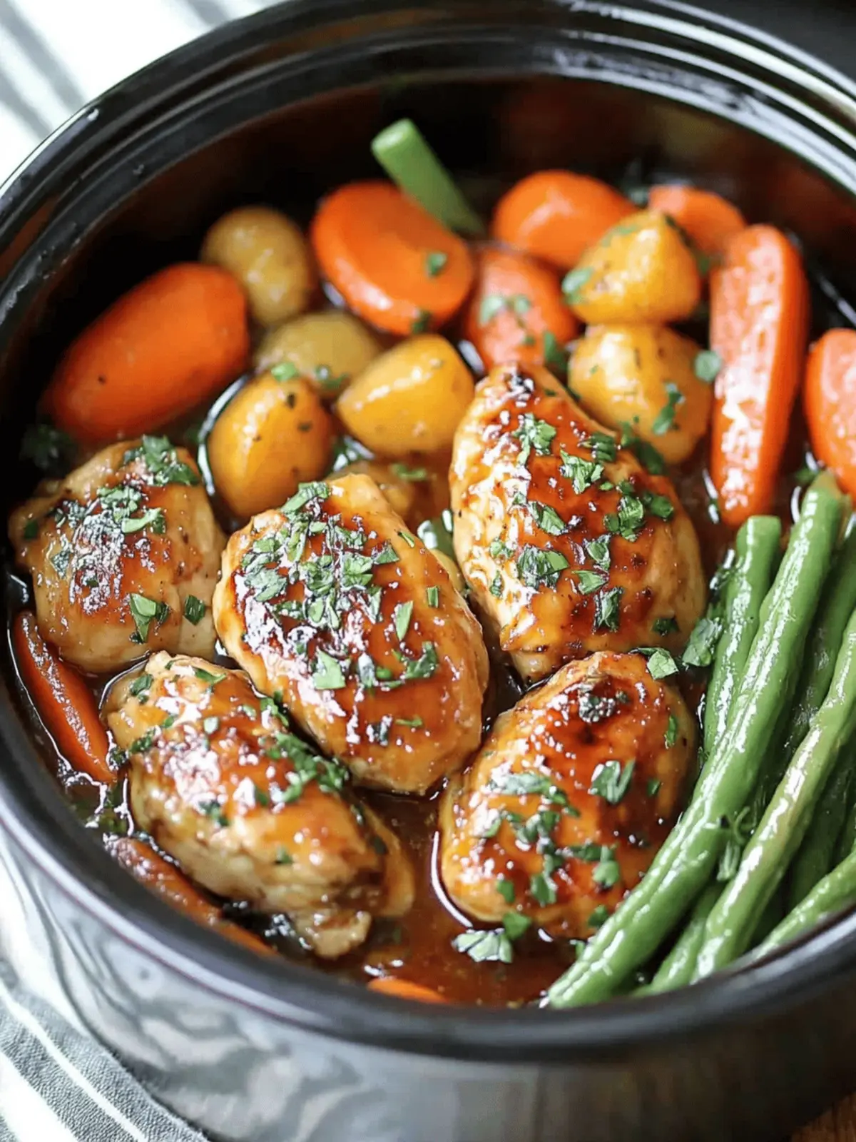 Slow Cooker Honey Garlic Chicken and Veggies