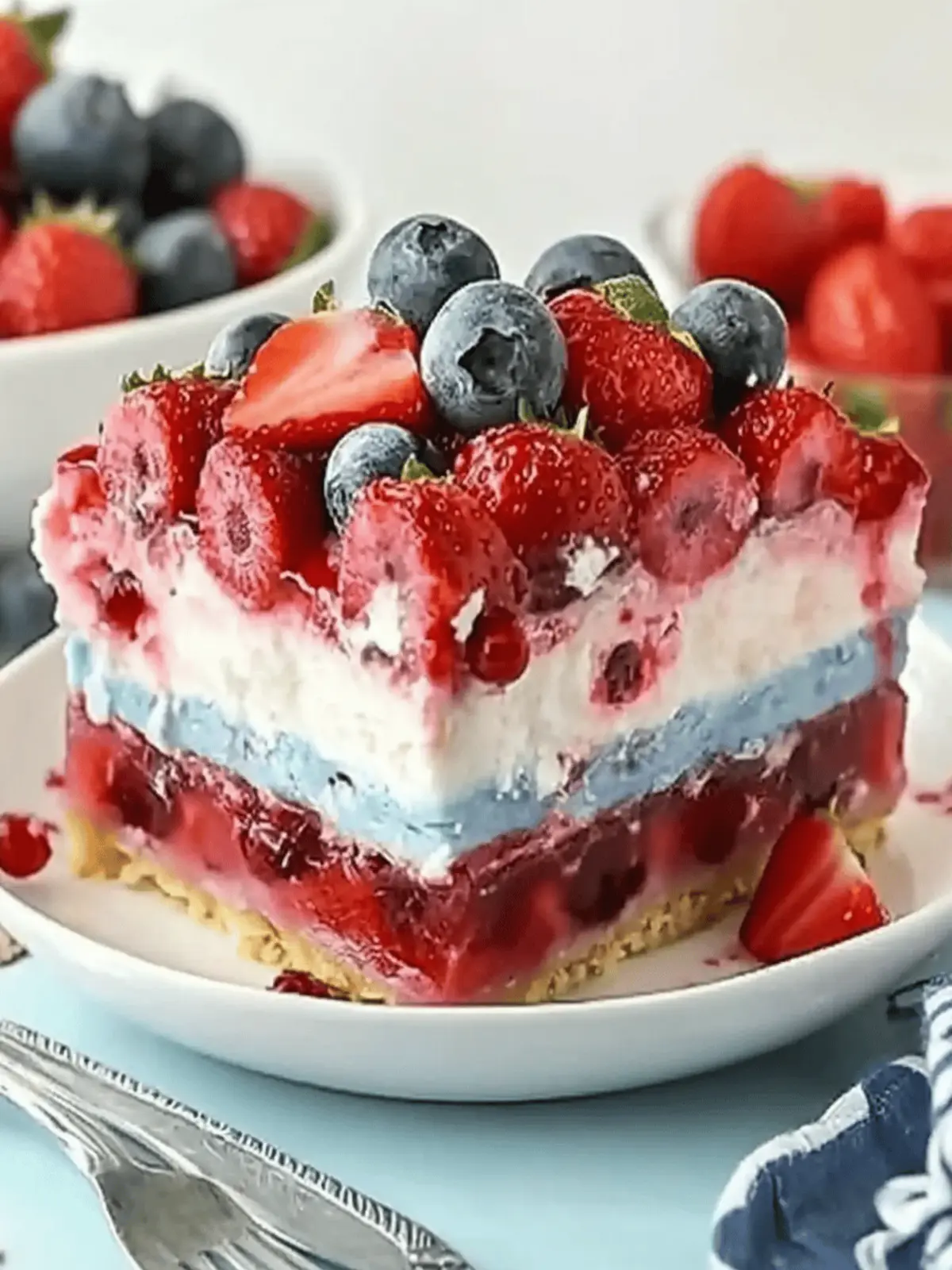 Summer Berry Jello Lasagna