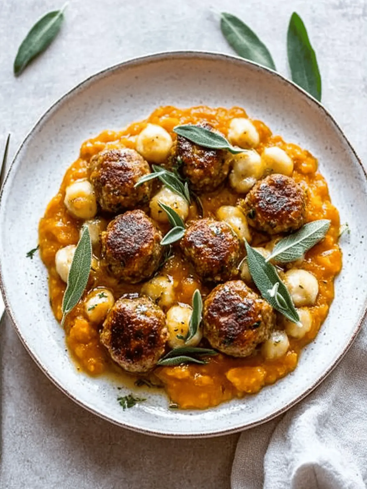 Turkey Meatballs in Pumpkin Sage Sauce