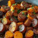 Sausage and Sweet Potatoes with Honey Garlic Sauce