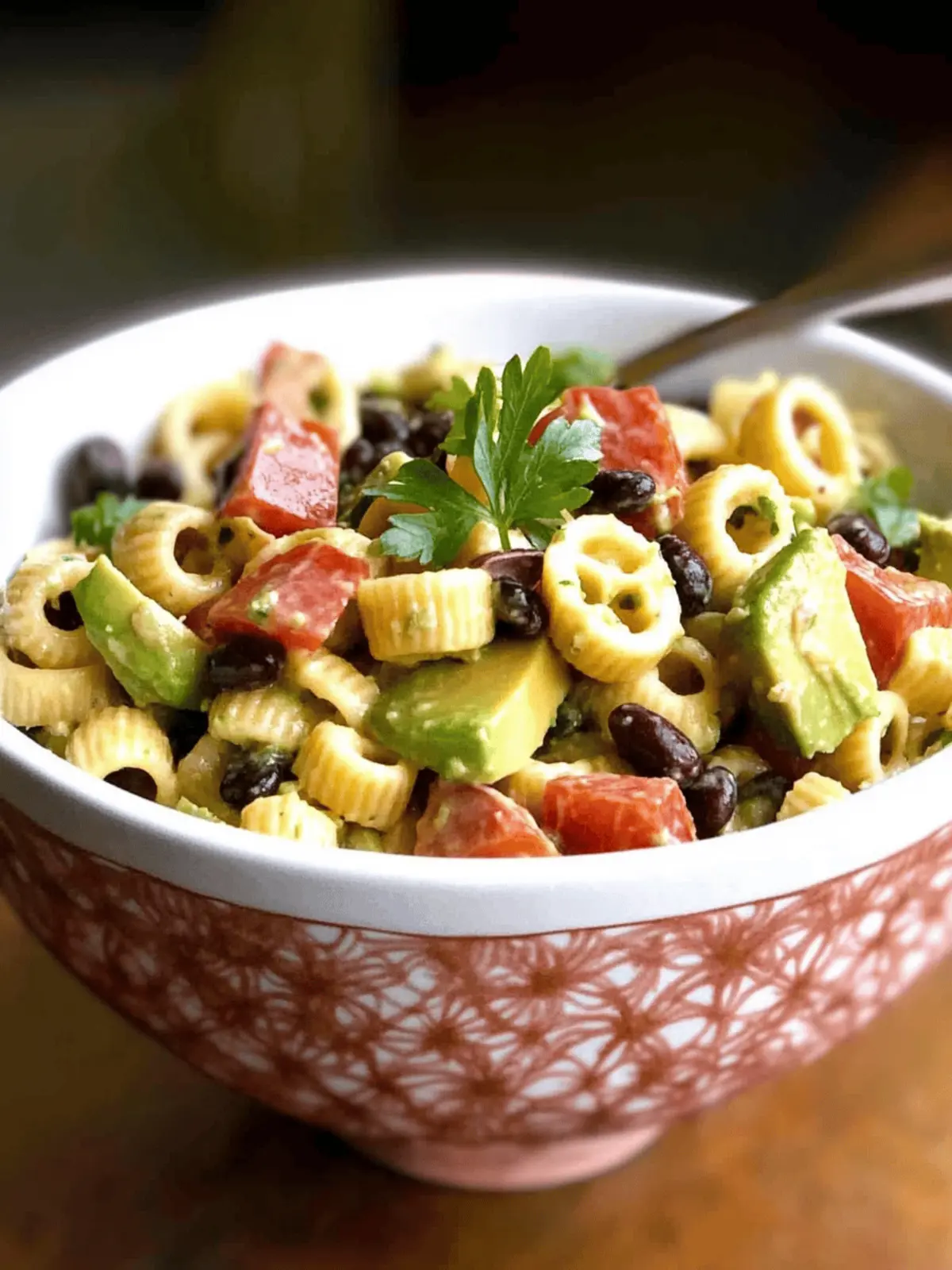 Pasta Salad with Avocado and Black Beans