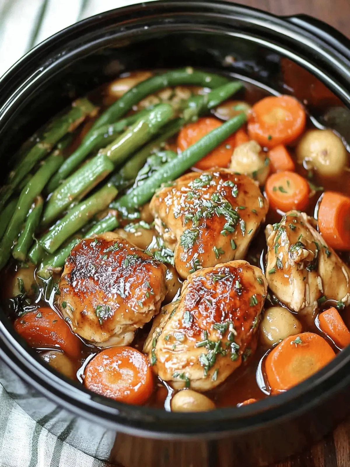 Slow Cooker Honey Garlic Chicken and Veggies
