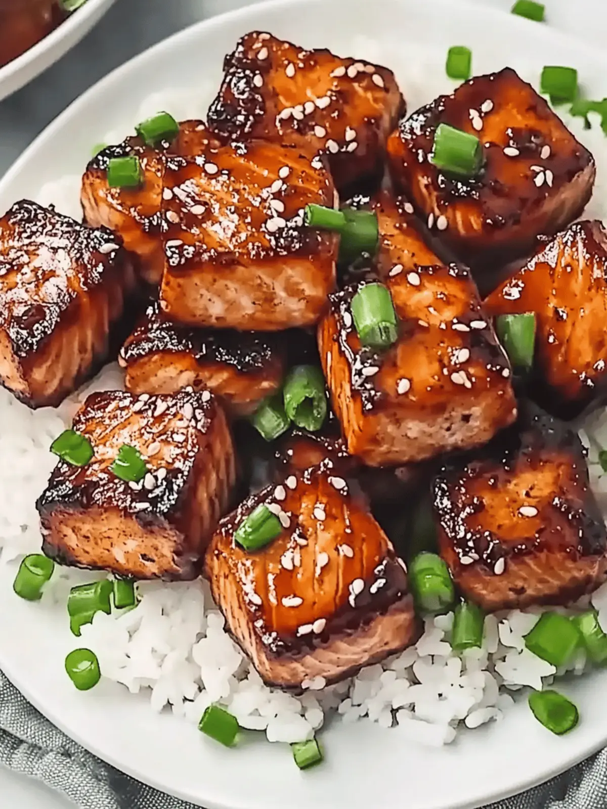 Honey Garlic Salmon Bites