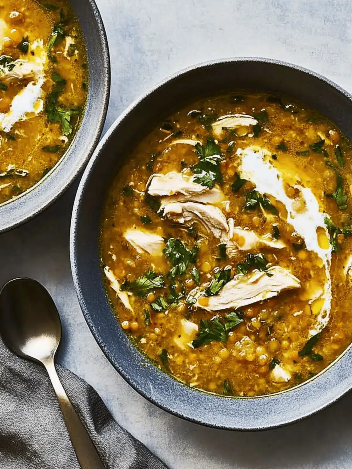 Chicken and Red Lentil Soup With Lemony Yogurt