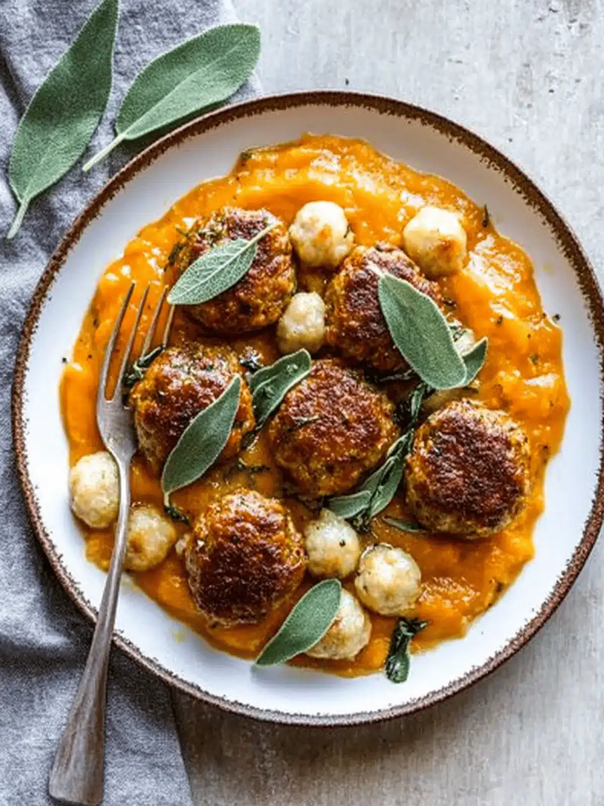 Turkey Meatballs in Pumpkin Sage Sauce