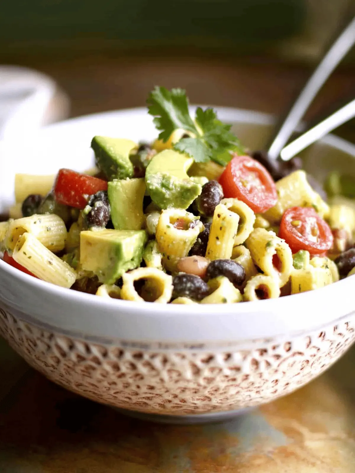Pasta Salad with Avocado and Black Beans