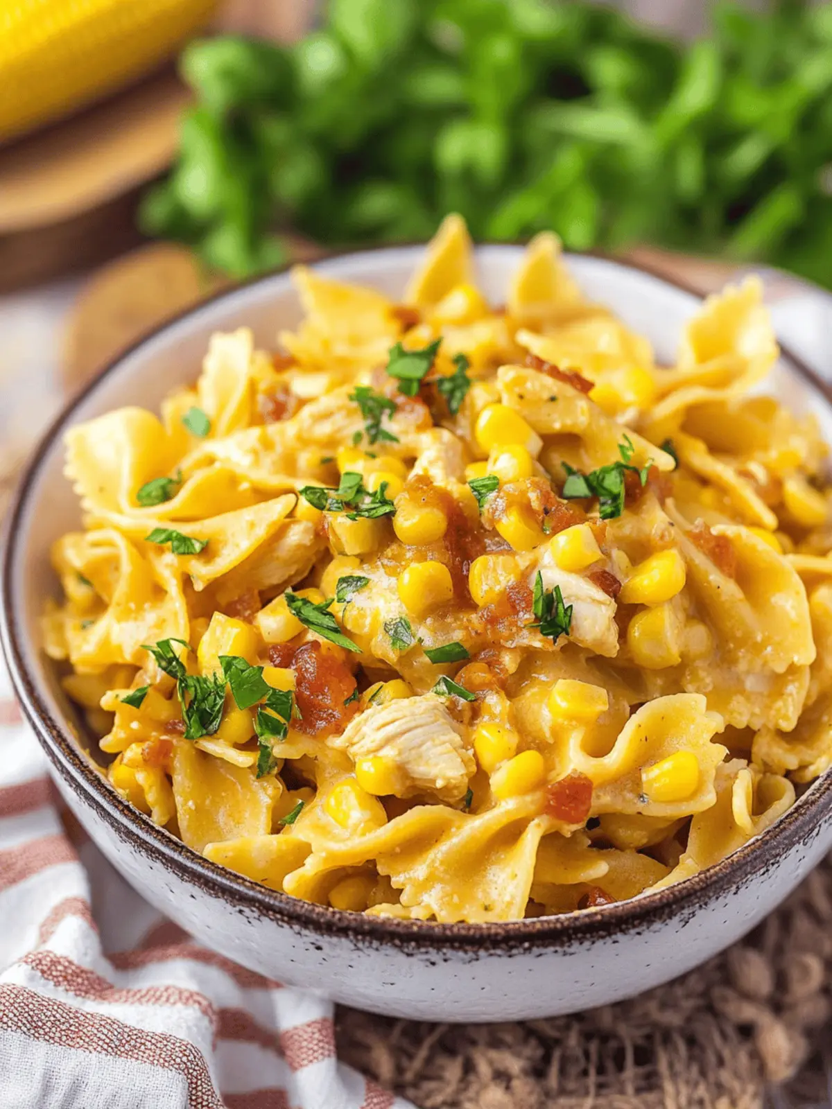 Creamy Chicken Corn and Pasta