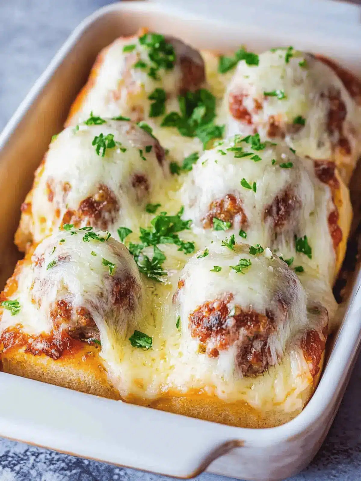 Baked Cheesy Meatball Sliders