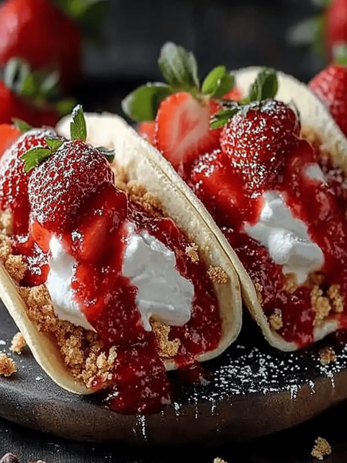 Strawberry Crunch Cheesecake Tacos