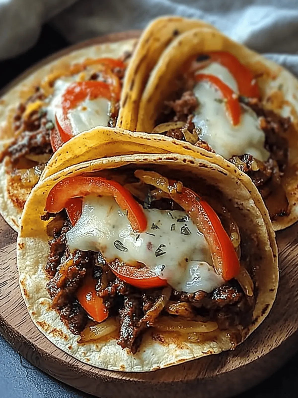 Philly Cheesesteak Smash Burger Tacos
