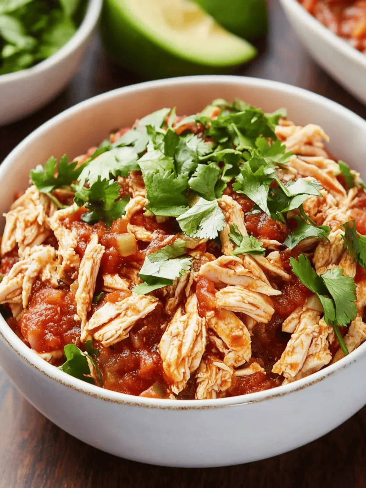 Crockpot Salsa Chicken Bowls