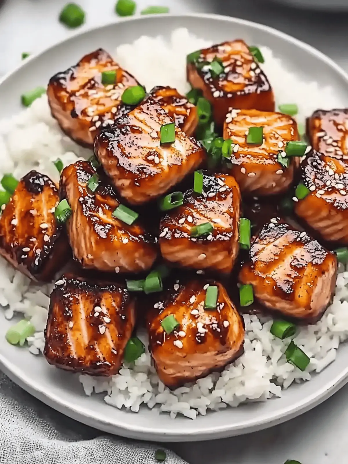 Honey Garlic Salmon Bites
