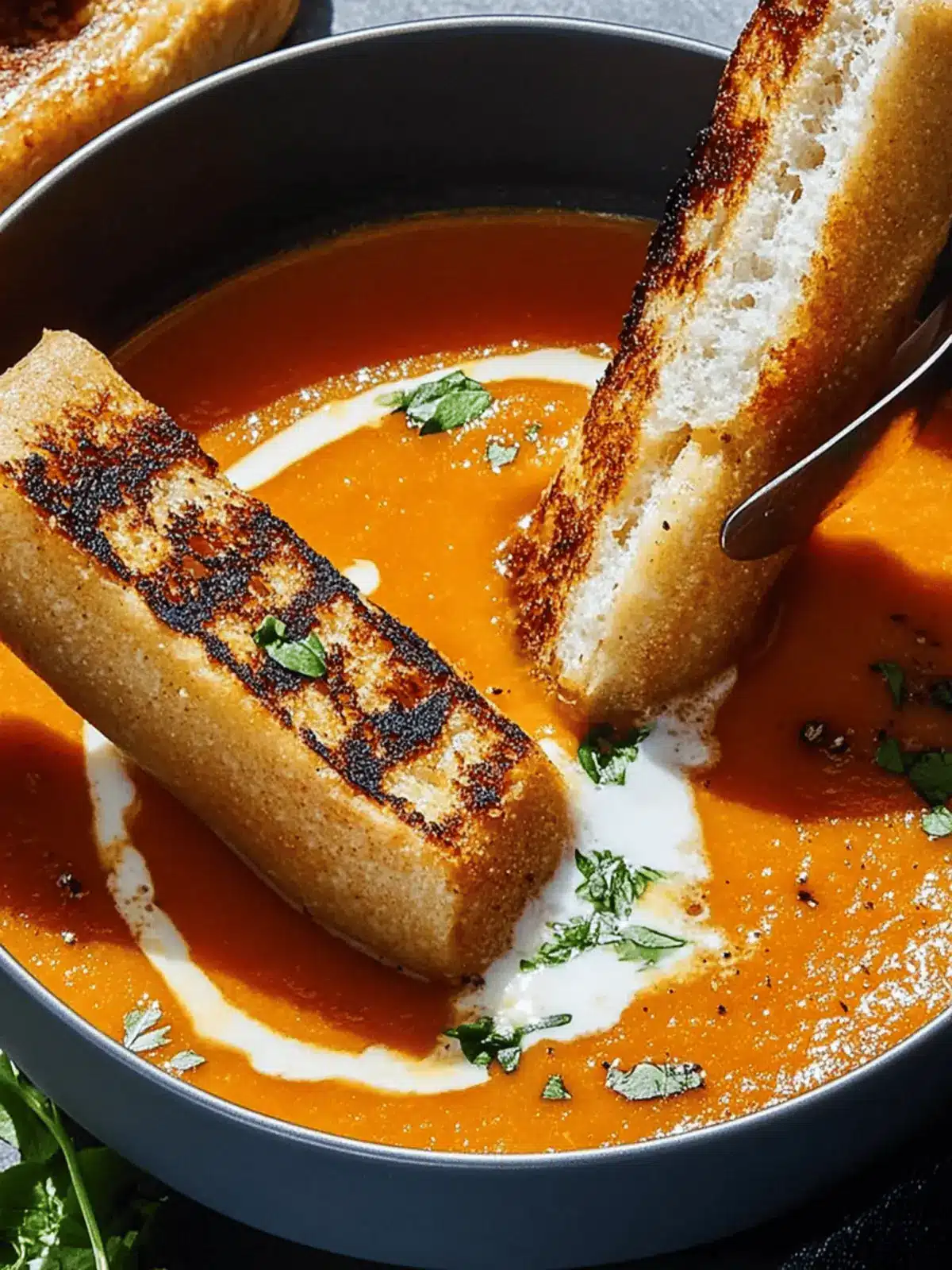 Cozy Pumpkin Tomato Soup with Grilled Swiss Cheese Sticks 4 Pumpkin Tomato Soup With Grilled Swiss Cheese Sticks