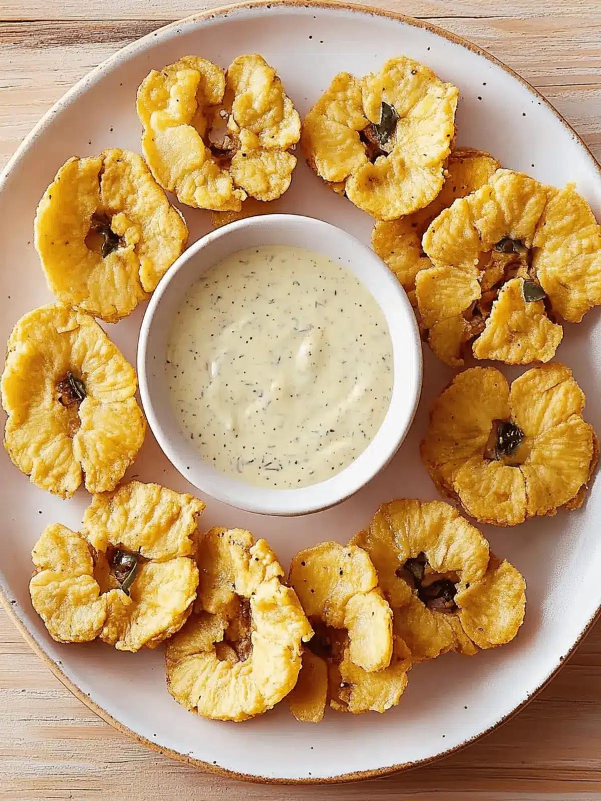 Air Fryer Tostones with Creamy Mojo Dipping Sauce