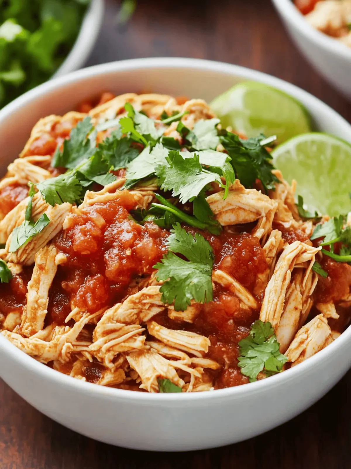 Crockpot Salsa Chicken Bowls