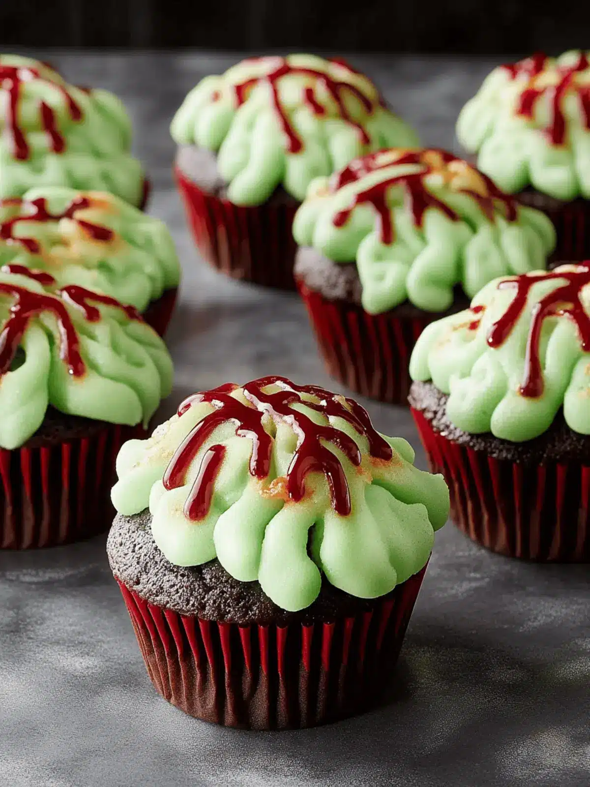 Zombie Brain Cupcakes