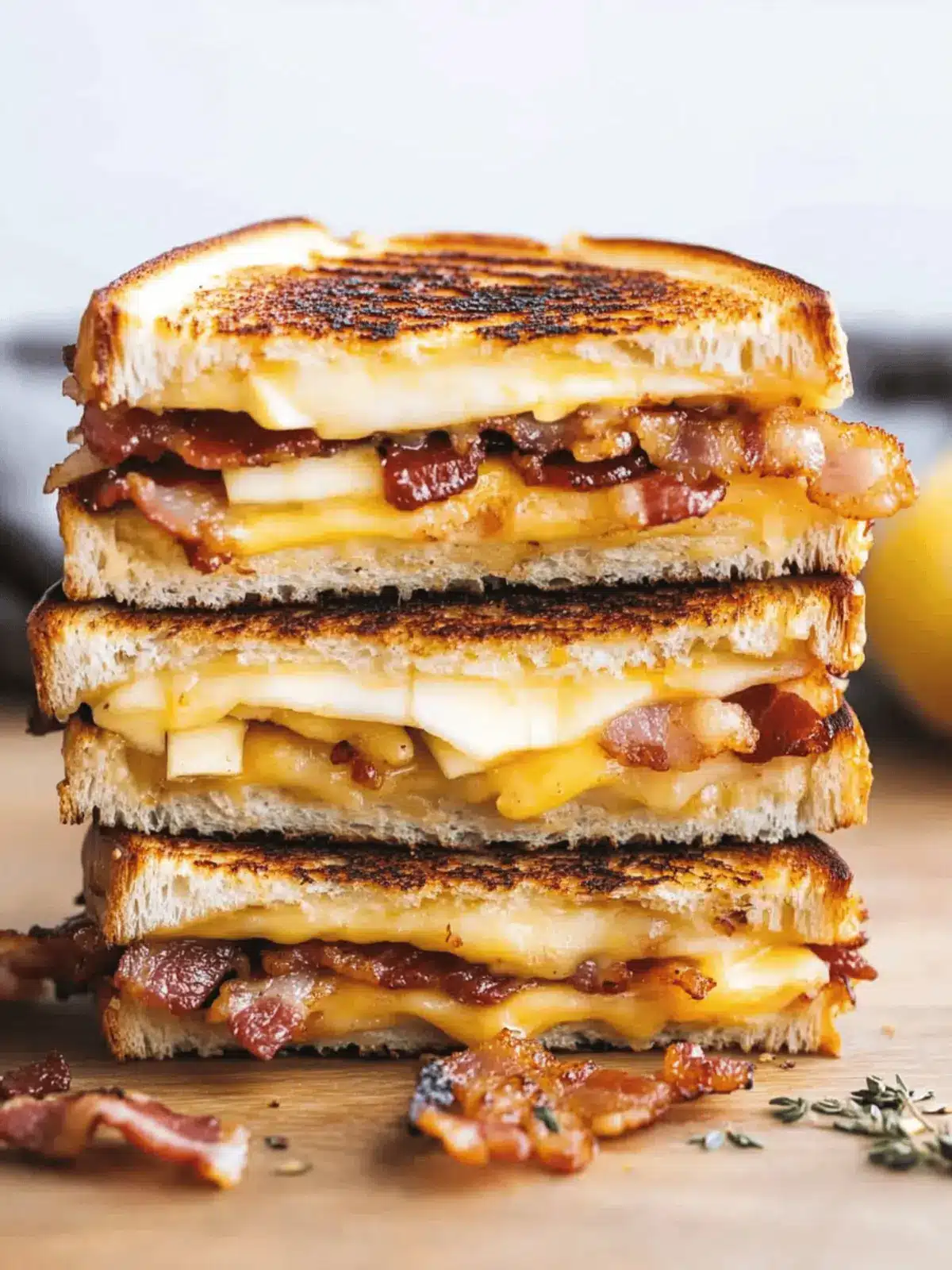 Apple Bacon and Cheddar Grilled Cheese