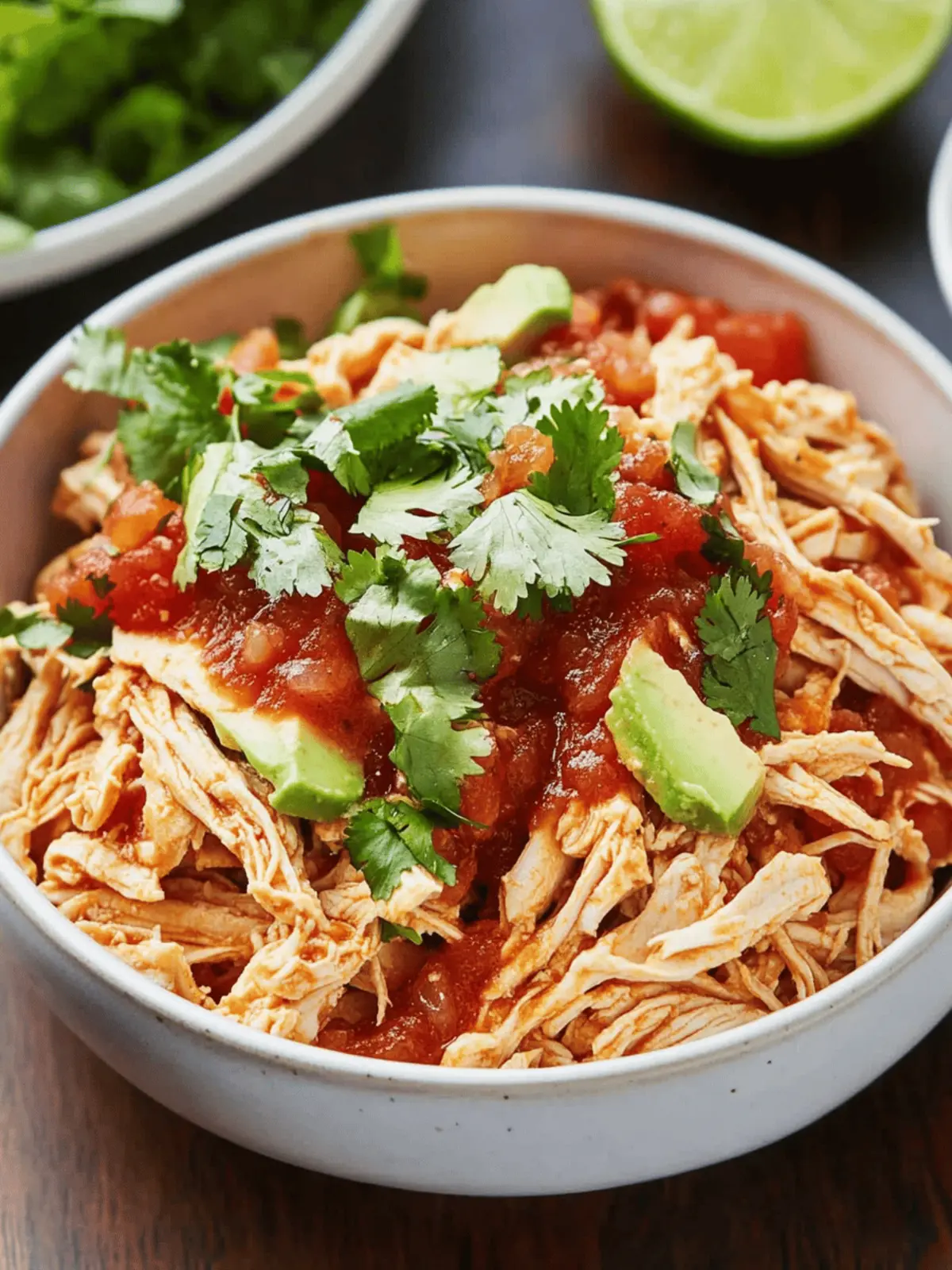 Crockpot Salsa Chicken Bowls